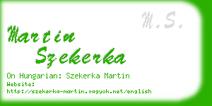 martin szekerka business card